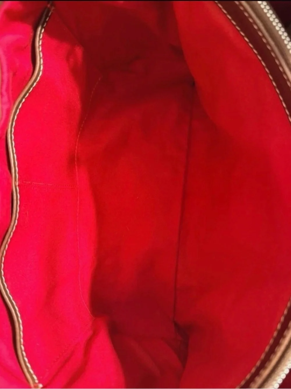 Brown & White Cowhide Leather and real fur handbag